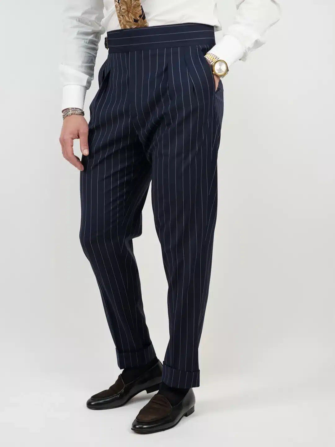 Gurkha Blu Gessato con fibbia laterale regolabile