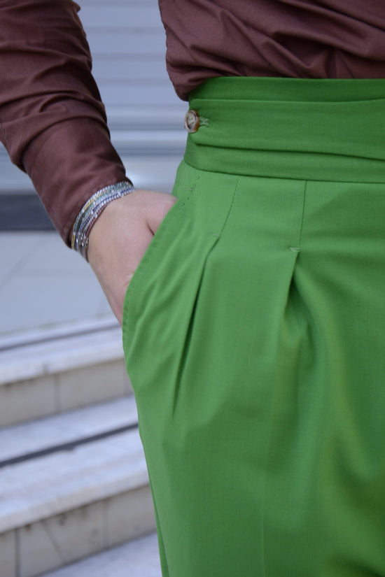 Gurkha verde trifoglio doppia abbottonatura