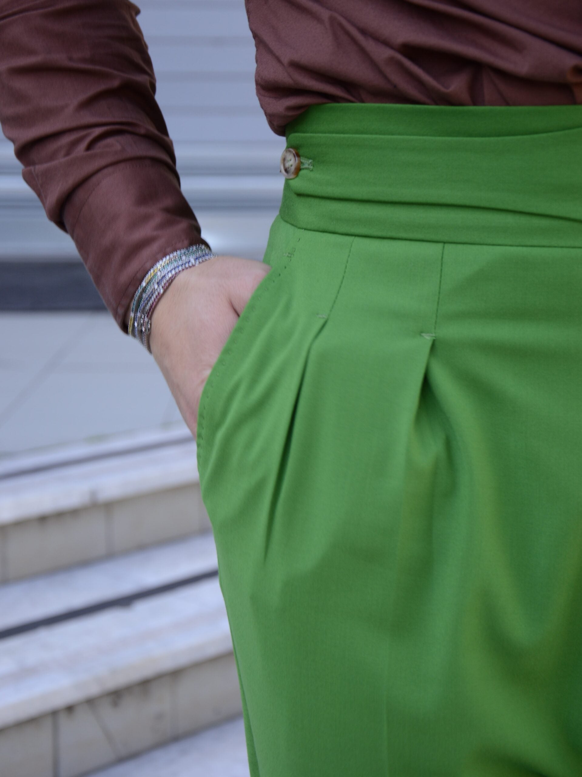 Gurkha verde trifoglio doppia abbottonatura