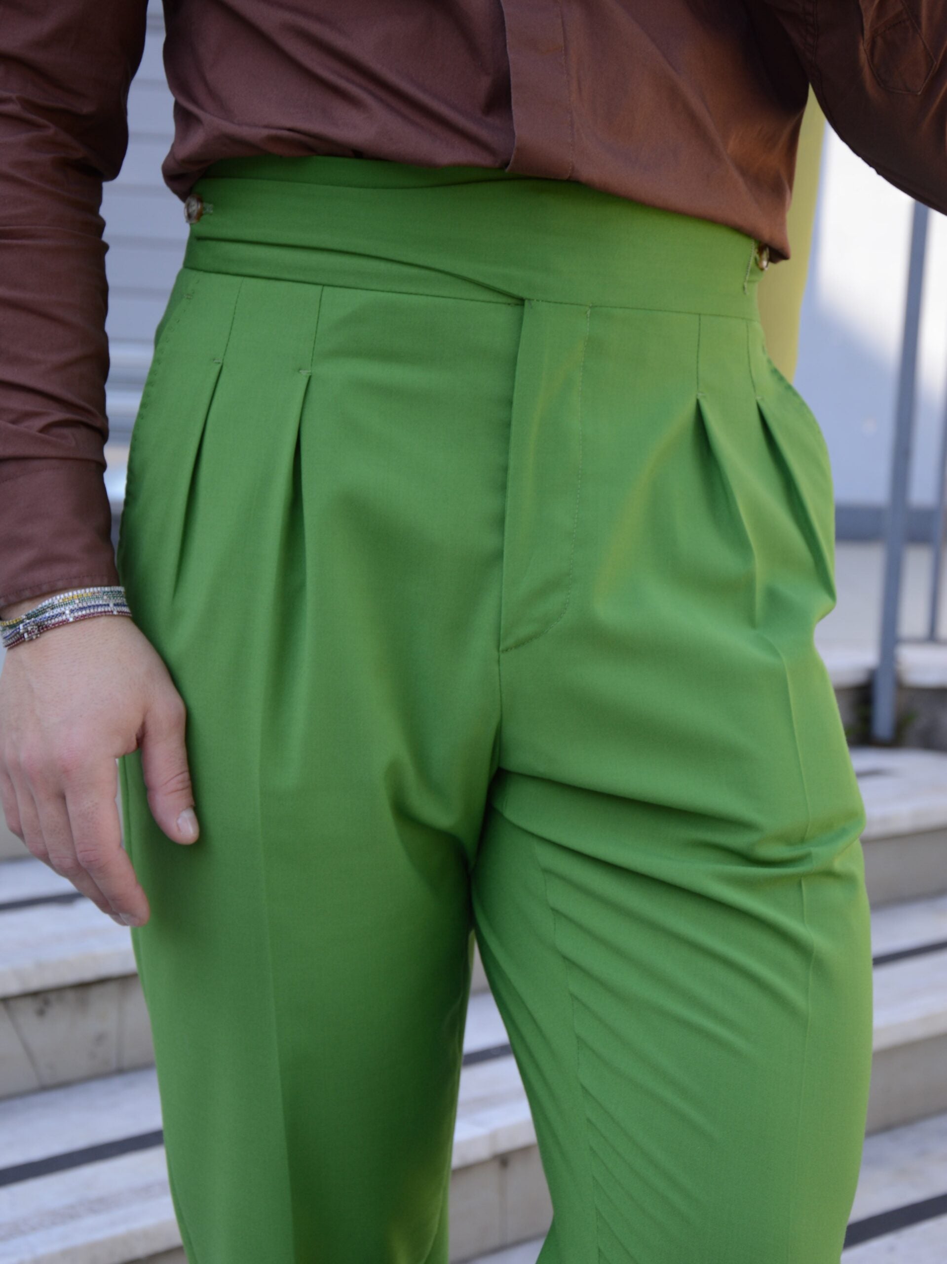 Gurkha verde trifoglio doppia abbottonatura