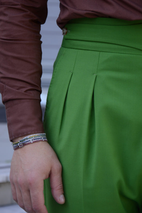 Gurkha verde trifoglio doppia abbottonatura