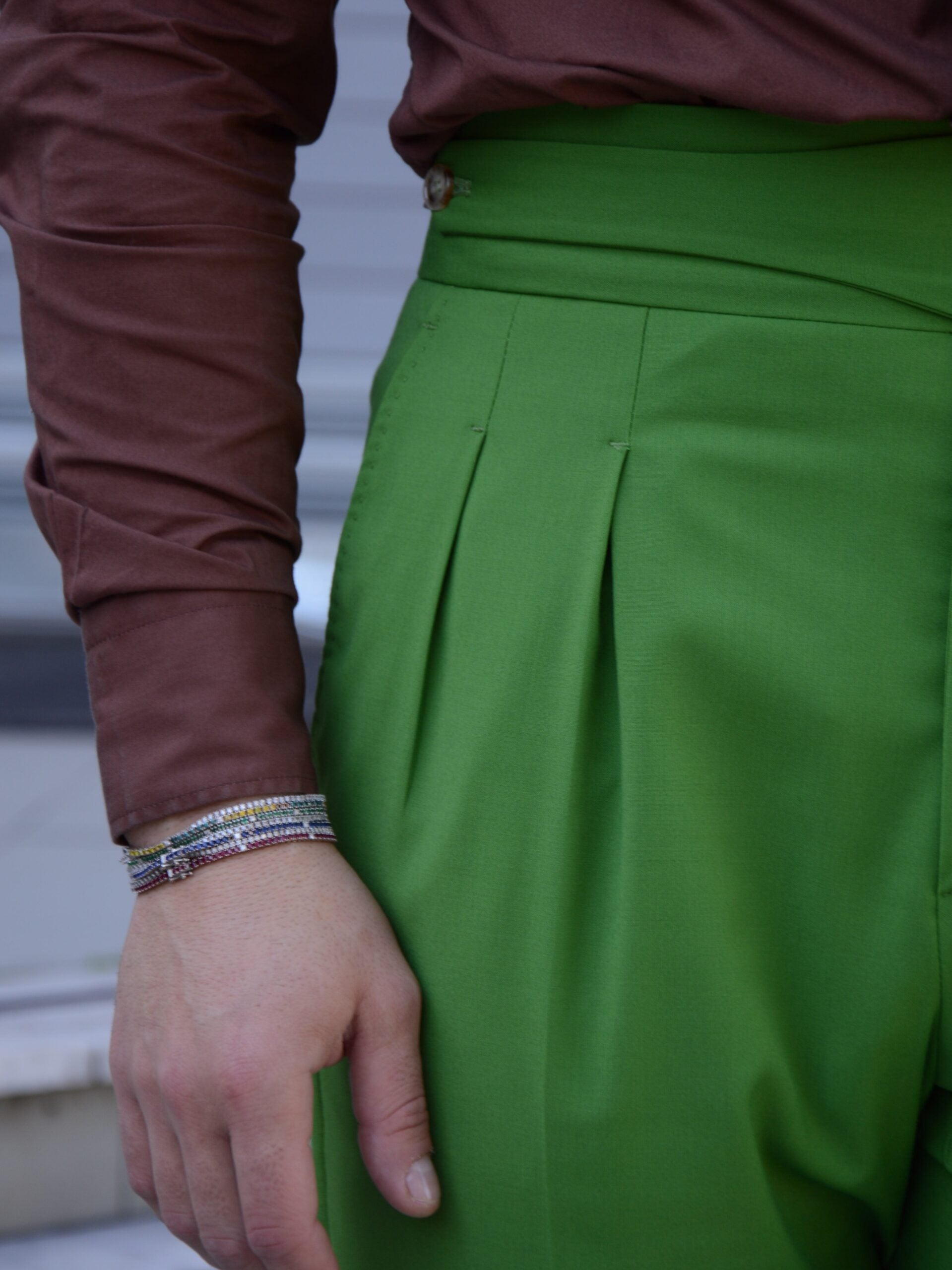 Gurkha verde trifoglio doppia abbottonatura