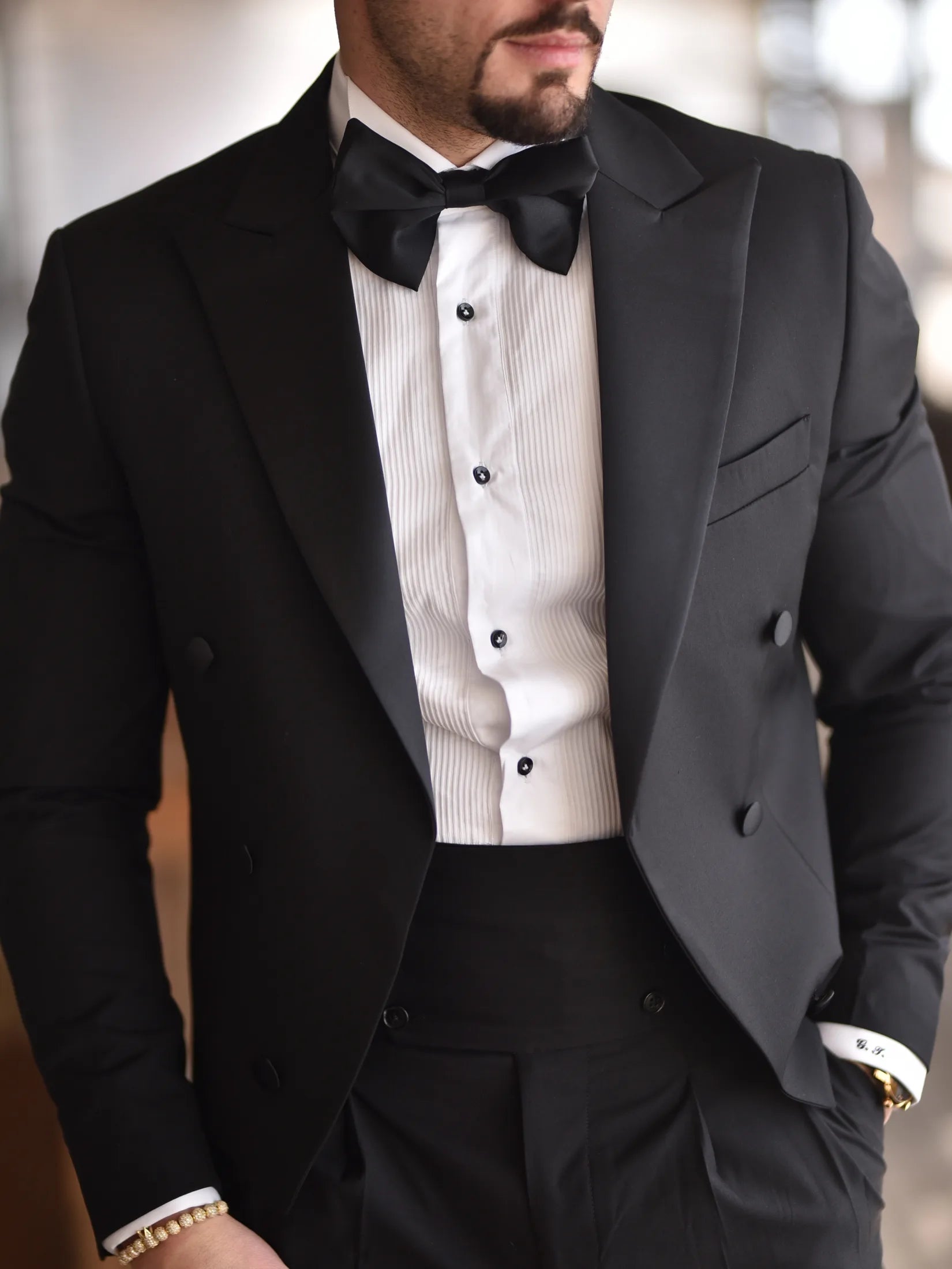 Papillon modello fiocco in raso nero