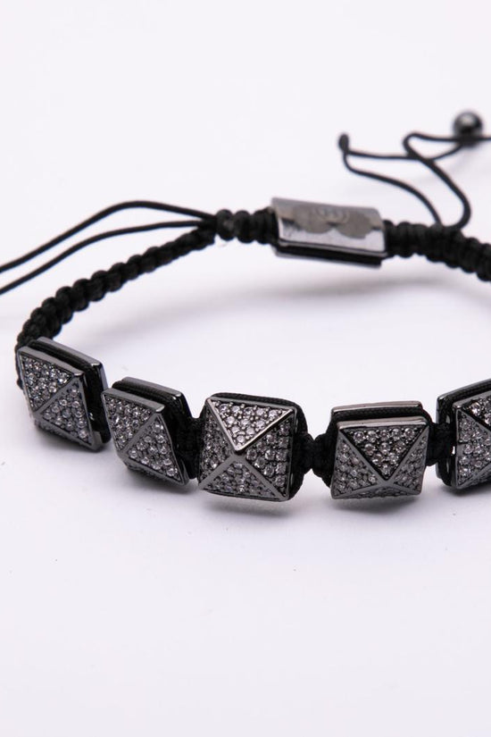 Bracciale in metallo e cotone modello prisma