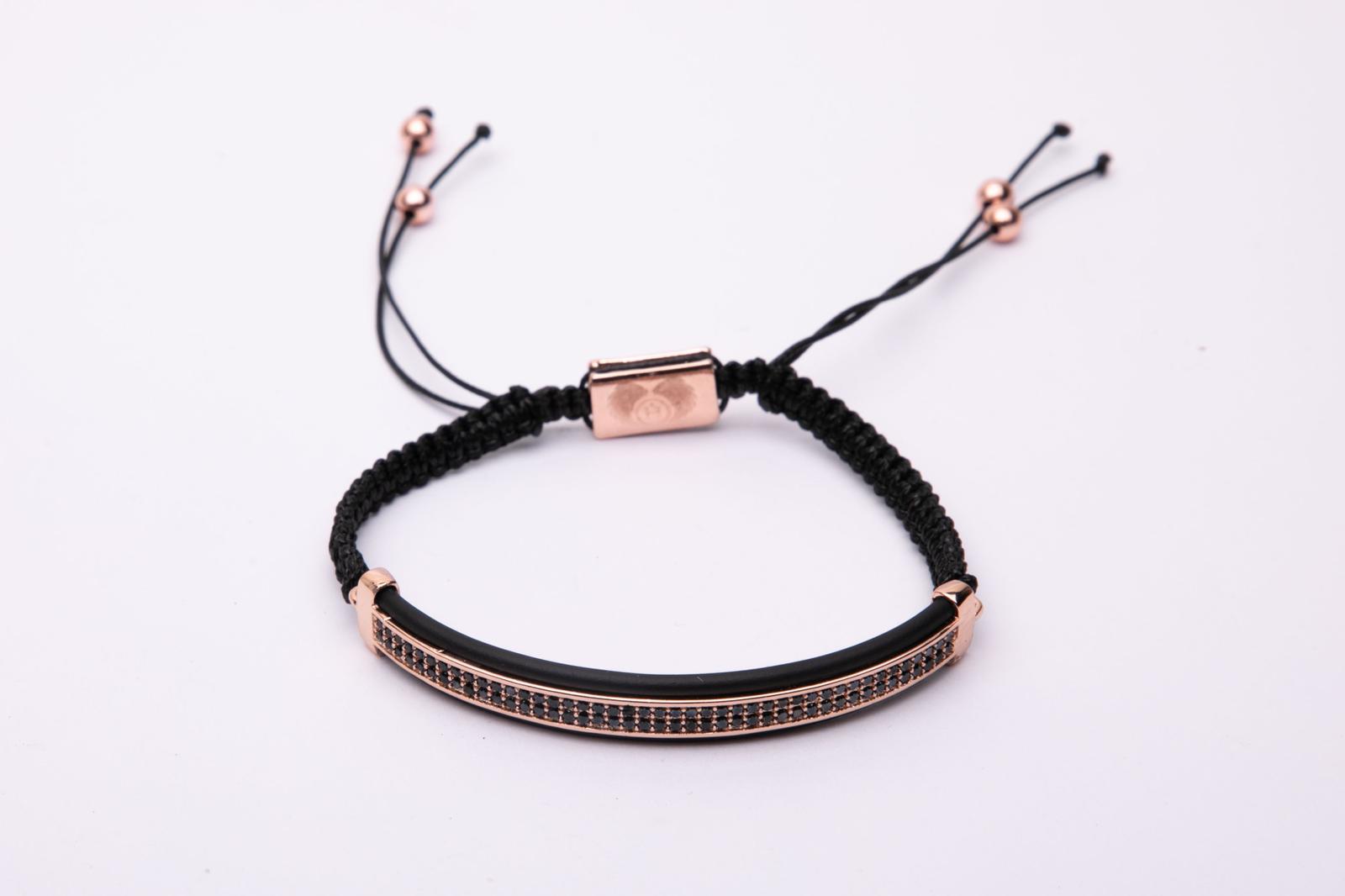 bracciale in metallo e cotone