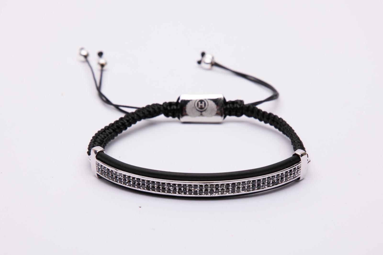 bracciale in metallo e cotone