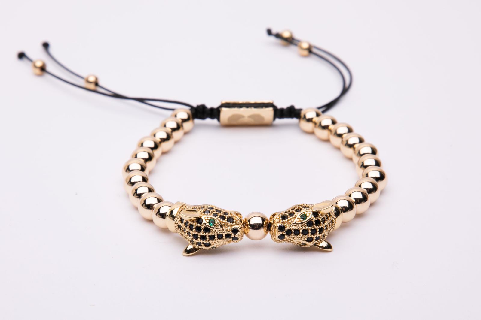 Bracciale in metallo modello doppia pantera