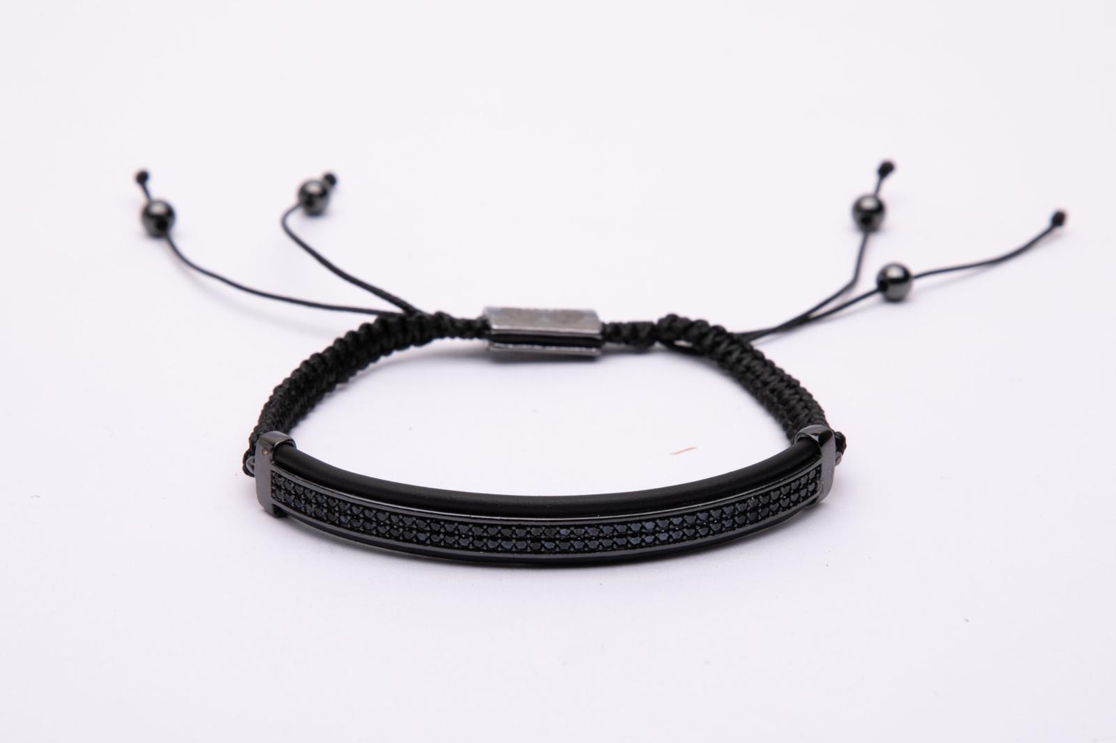 bracciale in metallo e cotone