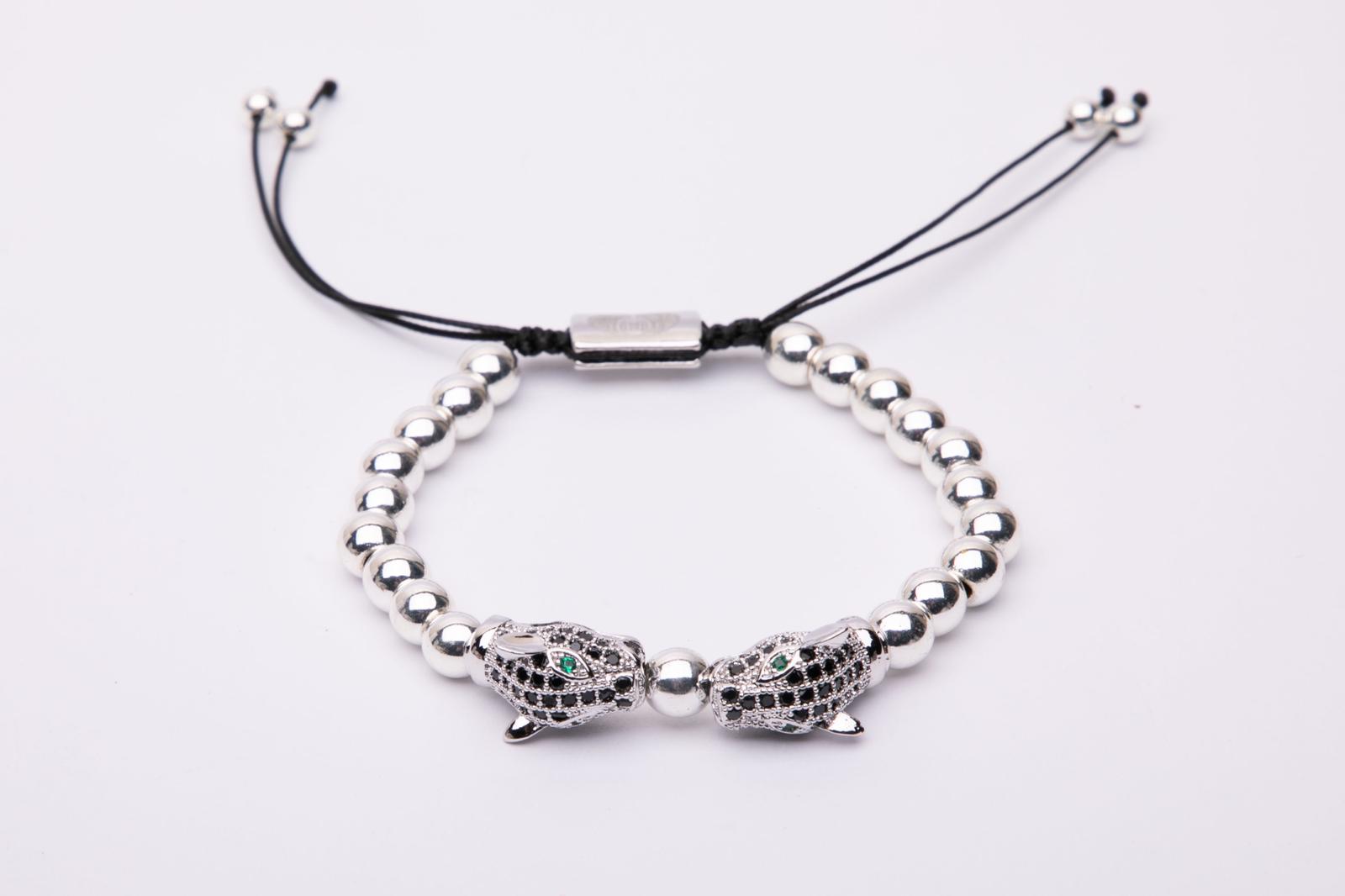 Bracciale in metallo modello doppia pantera