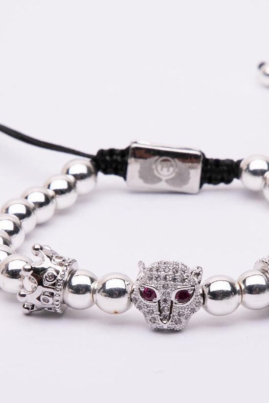 Bracciale in metallo modello pantera con doppia corona