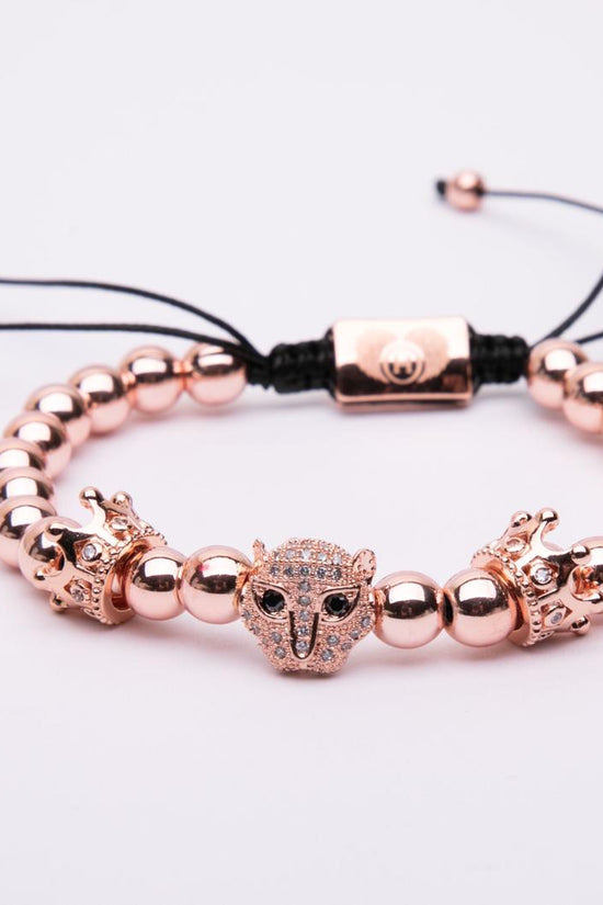 Bracciale in metallo modello pantera con doppia corona