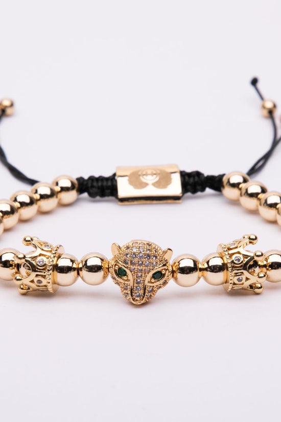 Bracciale in metallo modello pantera con doppia corona