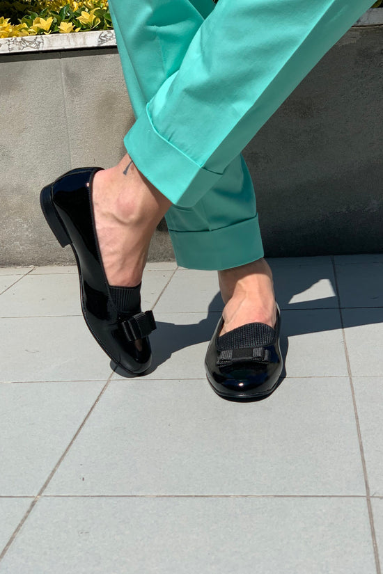 Abito sciallato in cotone rasato verde tiffany