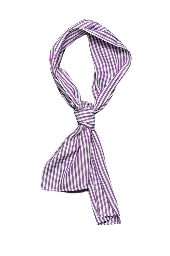 Camicia collo club a righe lilla e bianco