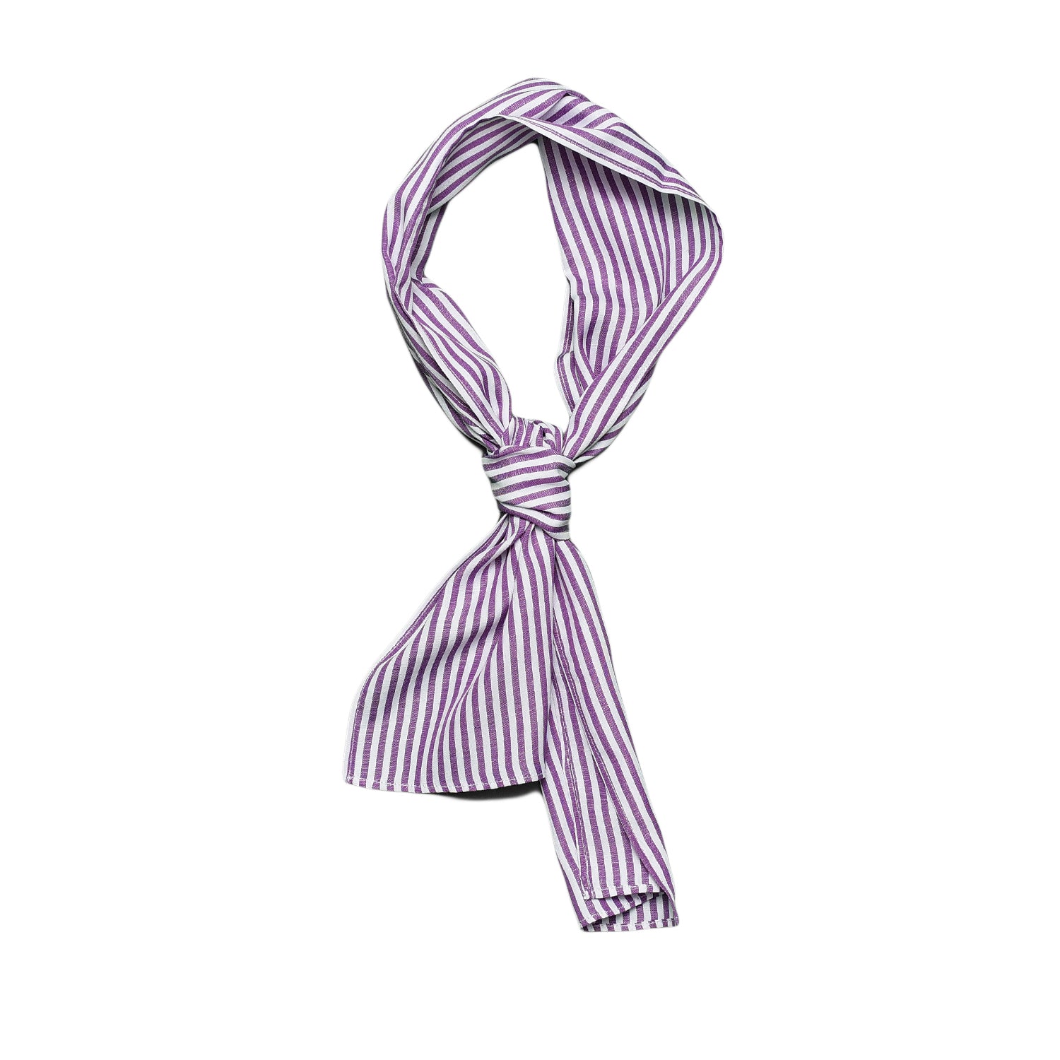 Camicia collo club a righe lilla e bianco